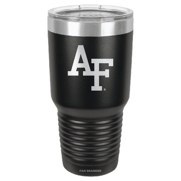 Fan Brander 30oz Stainless Steel Tumbler with Airforce Falcons Etched Primary Logo