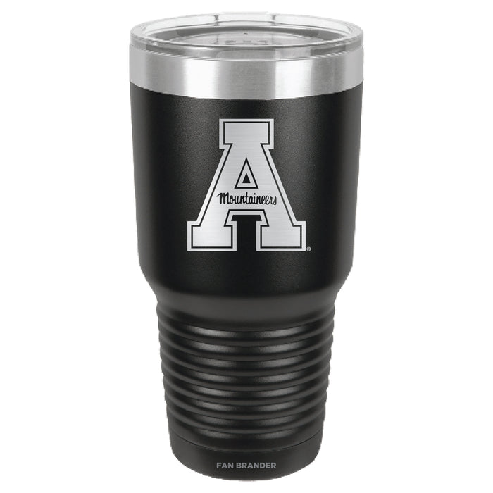 Fan Brander 30oz Stainless Steel Tumbler with Appalachian State Mountaineers Etched Primary Logo