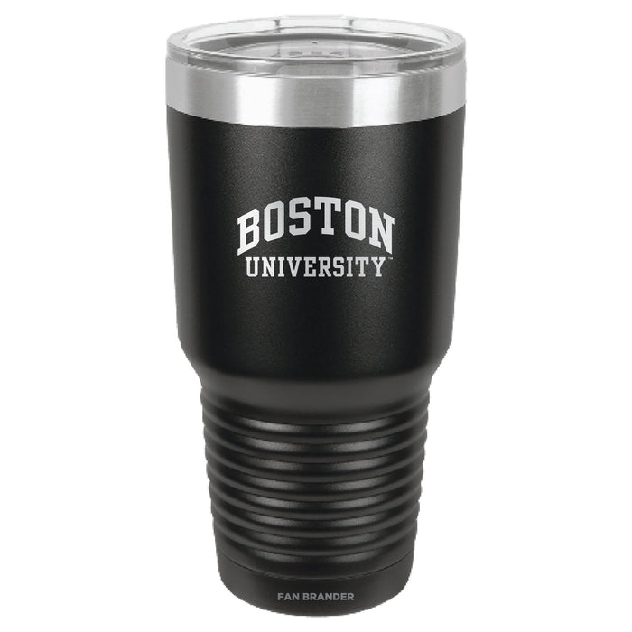 Fan Brander 30oz Stainless Steel Tumbler with Boston University Etched Primary Logo