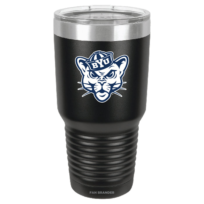 Fan Brander 30oz Stainless Steel Tumbler with Brigham Young Cougars Secondary Logo