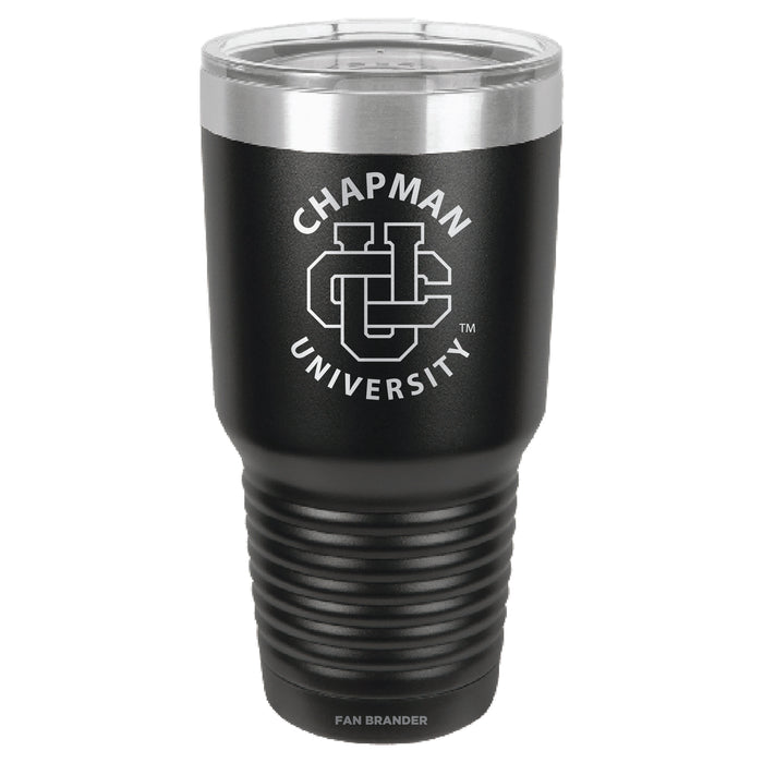 Fan Brander 30oz Stainless Steel Tumbler with Chapman Univ Panthers Etched Primary Logo