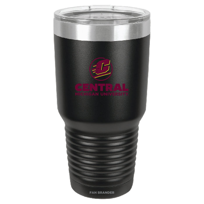 Fan Brander 30oz Stainless Steel Tumbler with Central Michigan Chippewas Secondary Logo