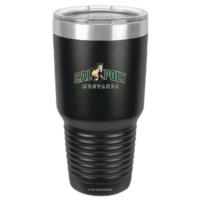 Fan Brander 30oz Stainless Steel Tumbler with Cal Poly Mustangs Primary Logo