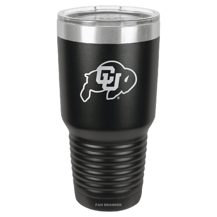 Fan Brander 30oz Stainless Steel Tumbler with Colorado Buffaloes Etched Primary Logo