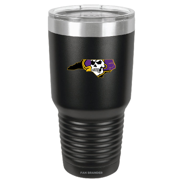 Fan Brander 30oz Stainless Steel Tumbler with East Carolina Pirates Secondary Logo