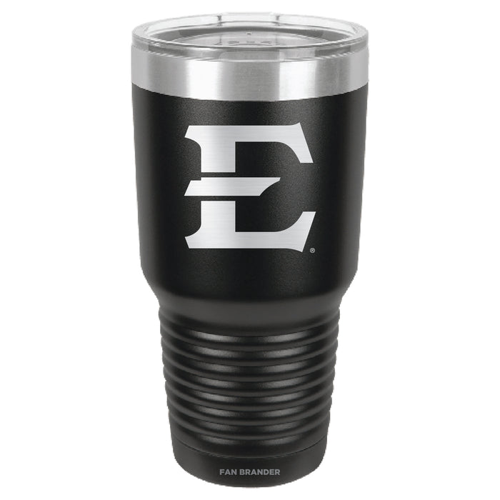 Fan Brander 30oz Stainless Steel Tumbler with Eastern Tennessee State Buccaneers Etched Primary Logo