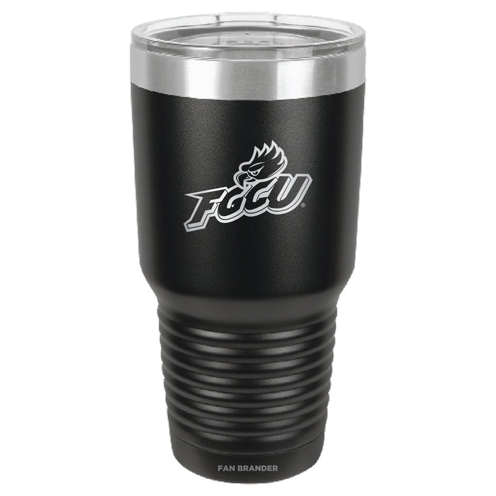 Fan Brander 30oz Stainless Steel Tumbler with Florida Gulf Coast Eagles Etched Primary Logo