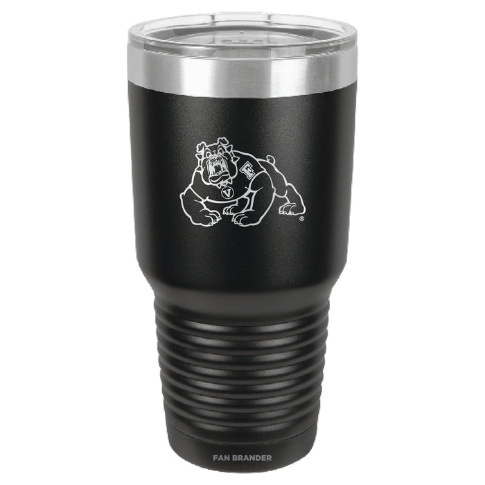 Fan Brander 30oz Stainless Steel Tumbler with Fresno State Bulldogs Etched Primary Logo