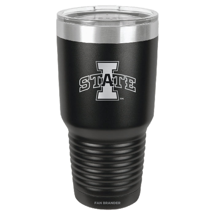 Fan Brander 30oz Stainless Steel Tumbler with Iowa State Cyclones Etched Primary Logo