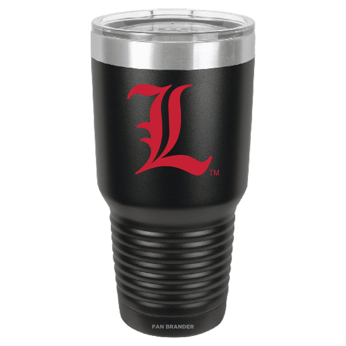 Fan Brander 30oz Stainless Steel Tumbler with Louisville Cardinals Secondary Logo