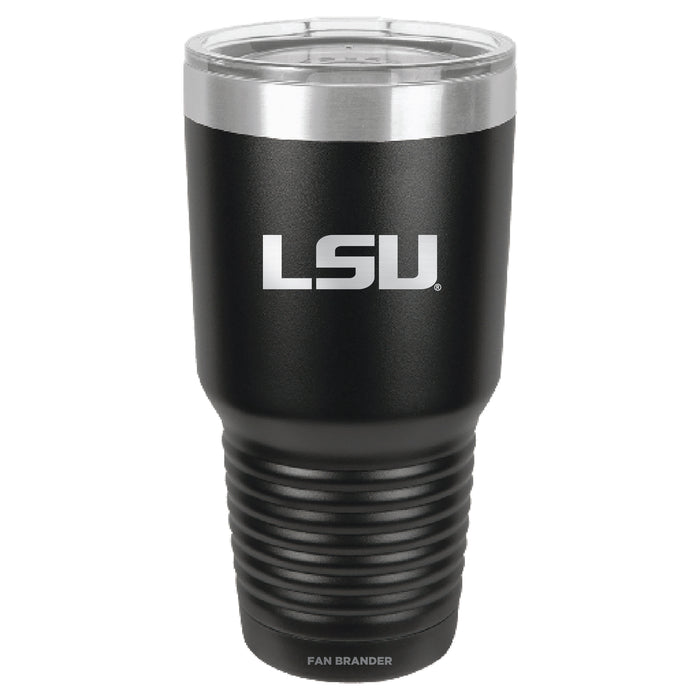 Fan Brander 30oz Stainless Steel Tumbler with LSU Tigers Etched Primary Logo