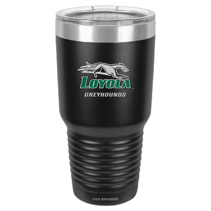 Fan Brander 30oz Stainless Steel Tumbler with Loyola Univ Of Maryland Hounds Primary Logo