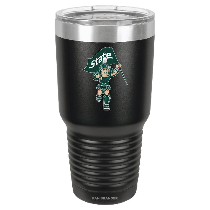 Fan Brander 30oz Stainless Steel Tumbler with Michigan State Spartans Secondary Logo