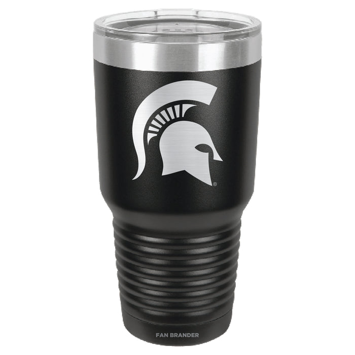 Fan Brander 30oz Stainless Steel Tumbler with Michigan State Spartans Etched Primary Logo