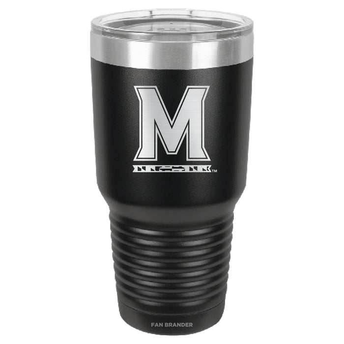 Fan Brander 30oz Stainless Steel Tumbler with Maryland Terrapins Etched Primary Logo