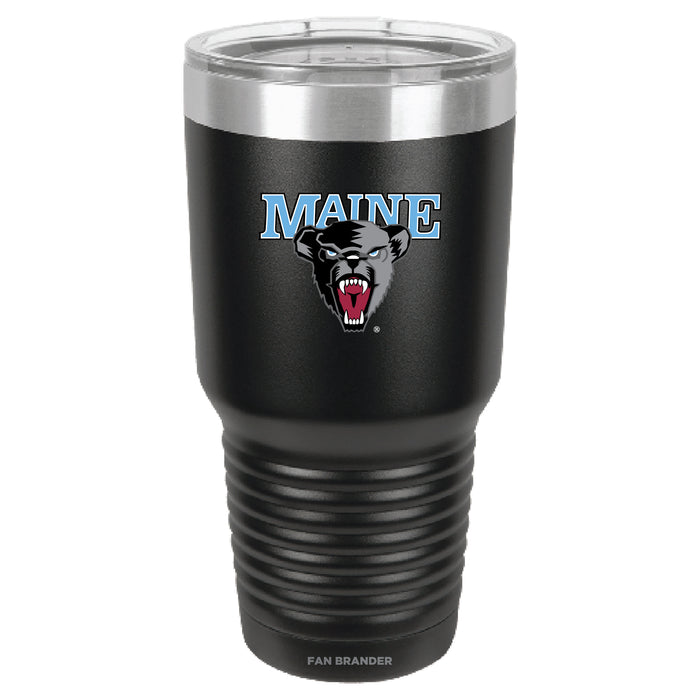 Fan Brander 30oz Stainless Steel Tumbler with Maine Black Bears Primary Logo