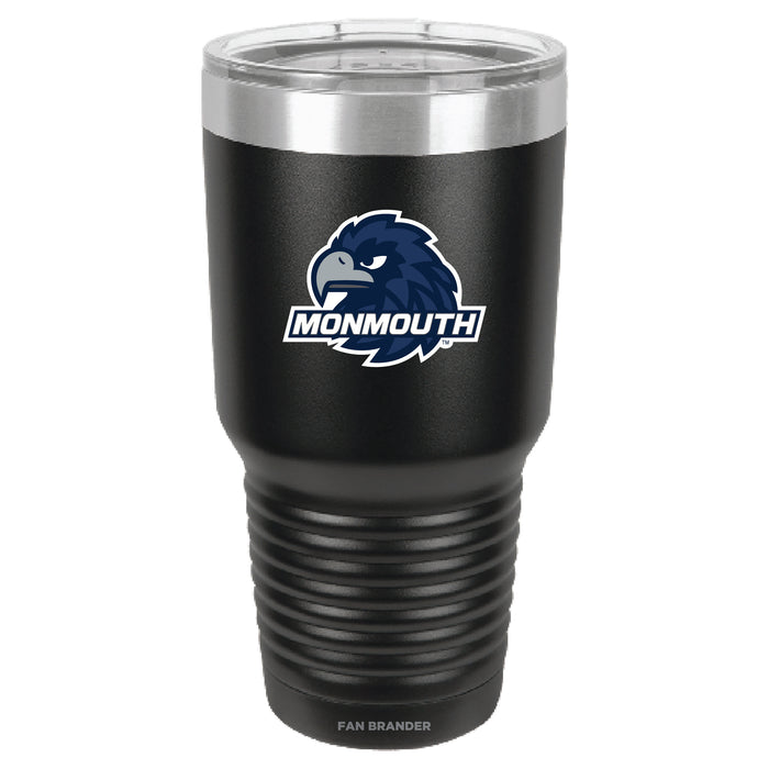 Fan Brander 30oz Stainless Steel Tumbler with Monmouth Hawks Primary Logo