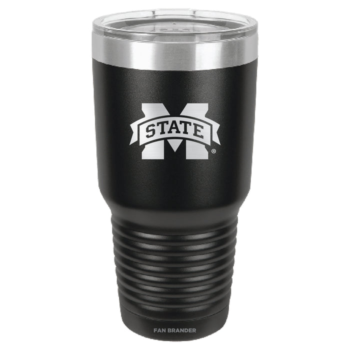Fan Brander 30oz Stainless Steel Tumbler with Mississippi State Bulldogs Etched Primary Logo