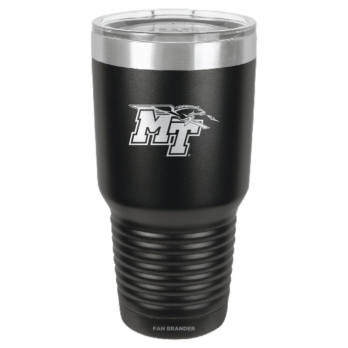 Fan Brander 30oz Stainless Steel Tumbler with Middle Tennessee State Blue Raiders Etched Primary Logo