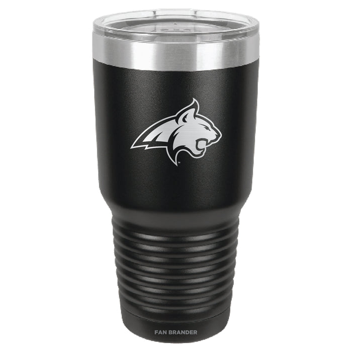 Fan Brander 30oz Stainless Steel Tumbler with Montana State Bobcats Etched Primary Logo