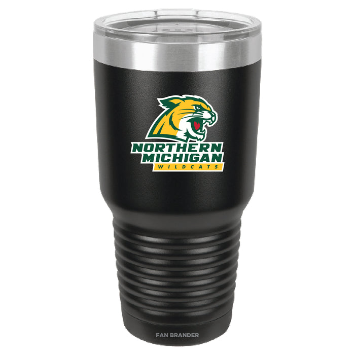 Fan Brander 30oz Stainless Steel Tumbler with Northern Michigan University Wildcats Primary Logo
