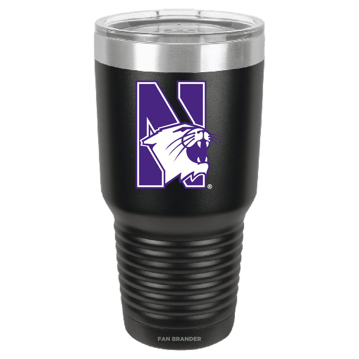 Fan Brander 30oz Stainless Steel Tumbler with Northwestern Wildcats Secondary Logo