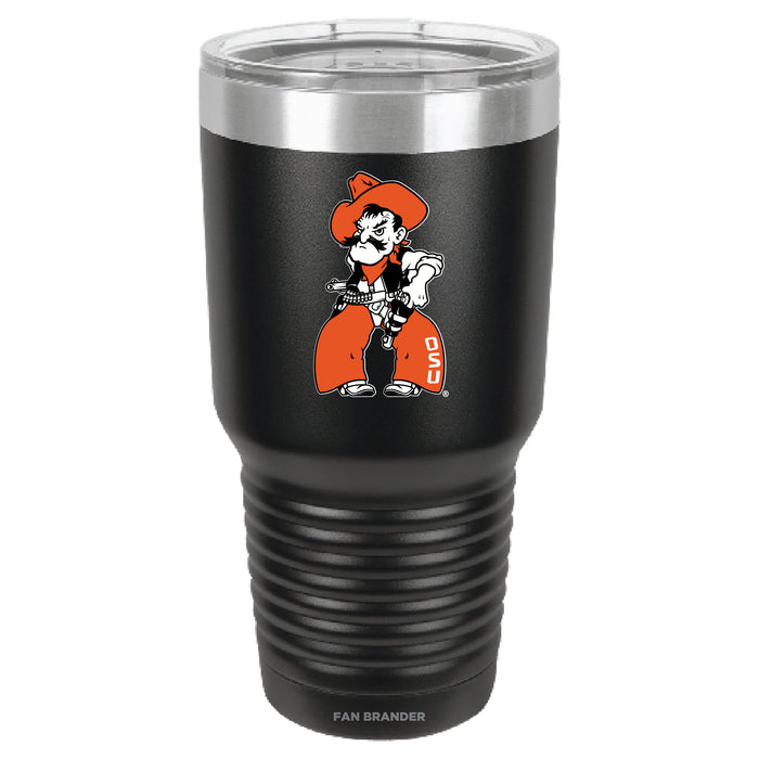Fan Brander 30oz Stainless Steel Tumbler with Oklahoma State Cowboys Secondary Logo
