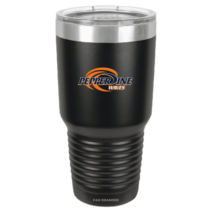 Fan Brander 30oz Stainless Steel Tumbler with Pepperdine Waves Primary Logo