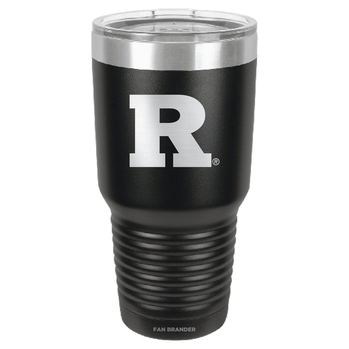 Fan Brander 30oz Stainless Steel Tumbler with Rutgers Scarlet Knights Etched Primary Logo