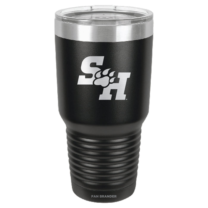 Fan Brander 30oz Stainless Steel Tumbler with Sam Houston State Bearkats Etched Primary Logo
