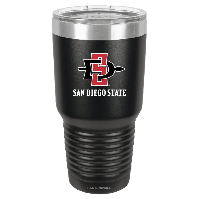 Fan Brander 30oz Stainless Steel Tumbler with San Diego State Aztecs Secondary Logo