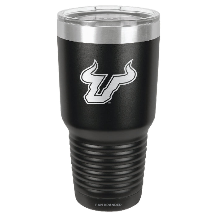 Fan Brander 30oz Stainless Steel Tumbler with South Florida Bulls Etched Primary Logo