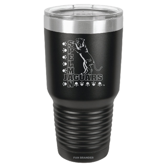 Fan Brander 30oz Stainless Steel Tumbler with Spelman College Jaguars Etched Primary Logo