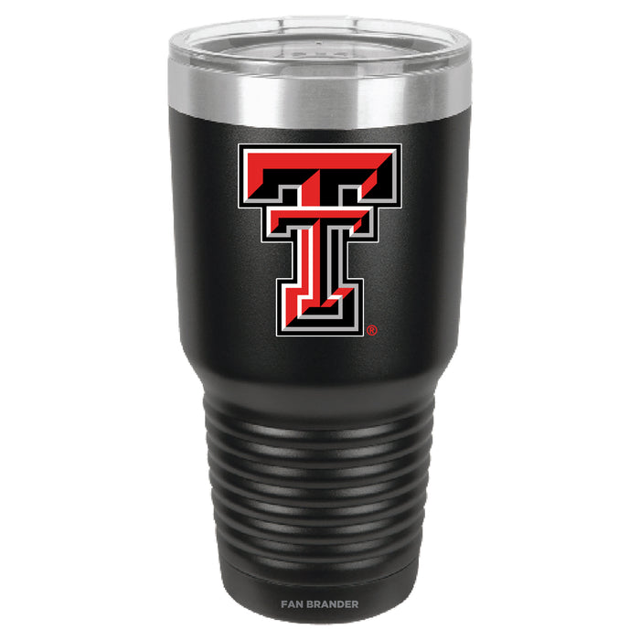 Fan Brander 30oz Stainless Steel Tumbler with Texas Tech Red Raiders Primary Logo