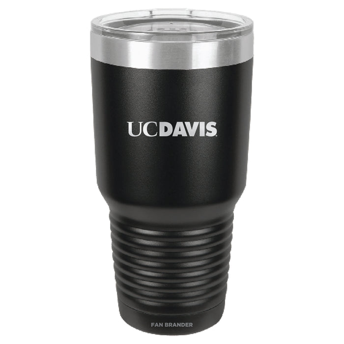 Fan Brander 30oz Stainless Steel Tumbler with UC Davis Aggies Etched Primary Logo