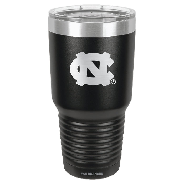 Fan Brander 30oz Stainless Steel Tumbler with UNC Tar Heels Etched Primary Logo