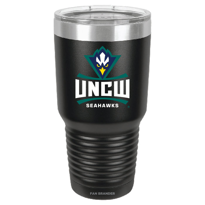 Fan Brander 30oz Stainless Steel Tumbler with UNC Wilmington Seahawks Primary Logo