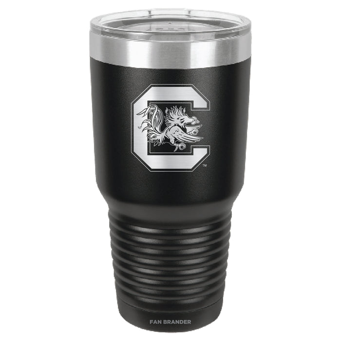 Fan Brander 30oz Stainless Steel Tumbler with South Carolina Gamecocks Etched Primary Logo