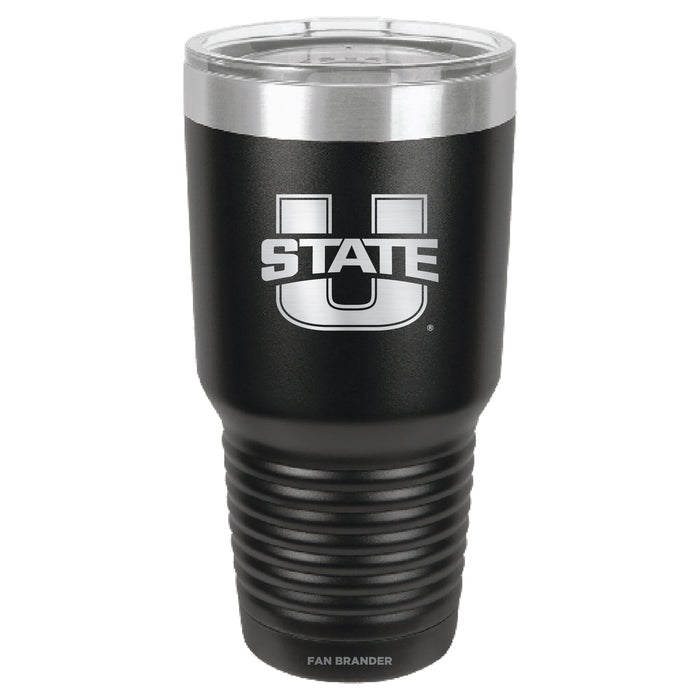 Fan Brander 30oz Stainless Steel Tumbler with Utah State Aggies Etched Primary Logo