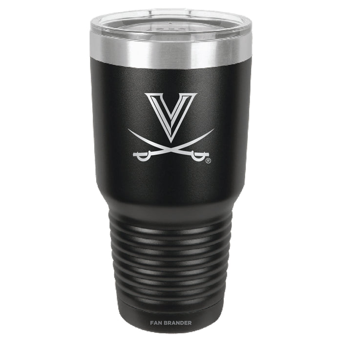 Fan Brander 30oz Stainless Steel Tumbler with Virginia Cavaliers Etched Primary Logo