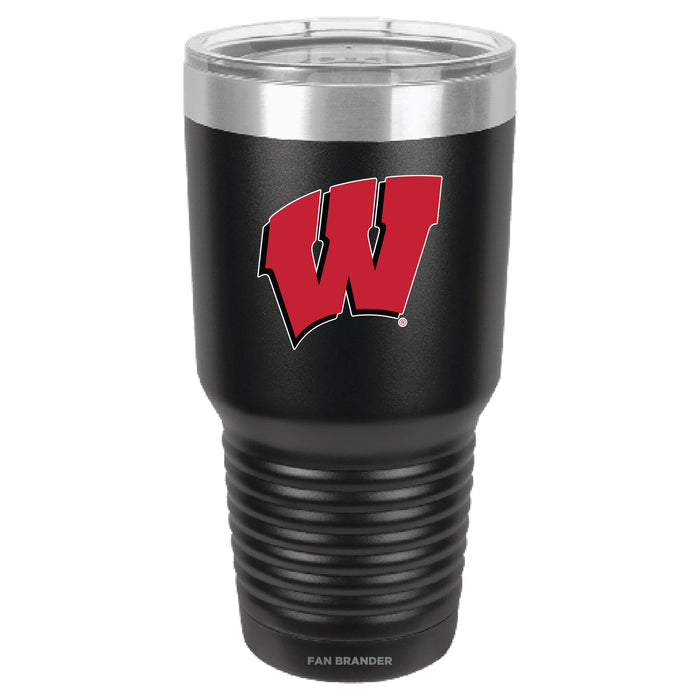 Fan Brander 30oz Stainless Steel Tumbler with Wisconsin Badgers Primary Logo