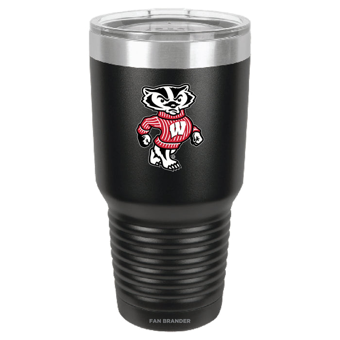 Fan Brander 30oz Stainless Steel Tumbler with Wisconsin Badgers Secondary Logo
