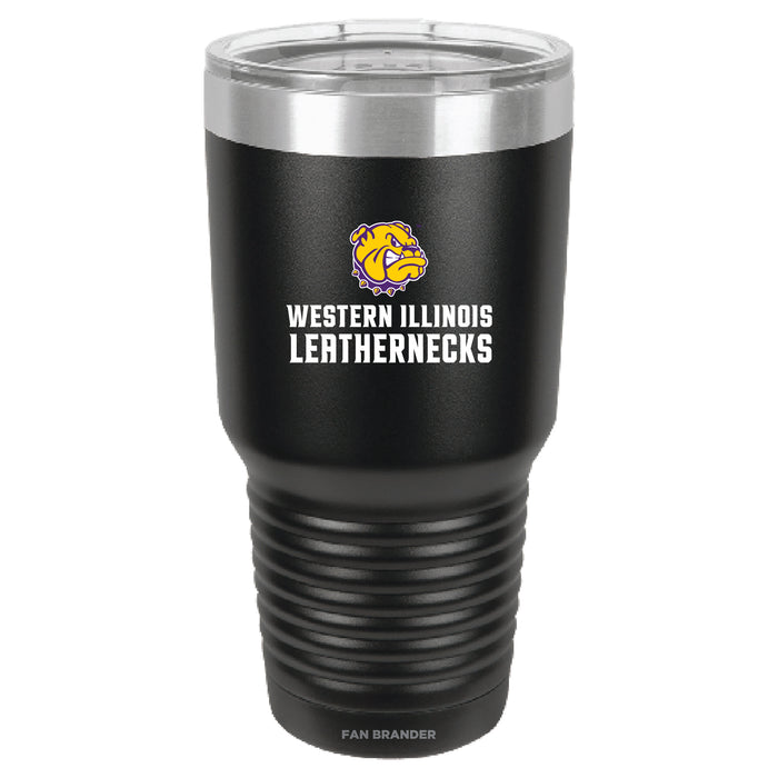 Fan Brander 30oz Stainless Steel Tumbler with Western Illinois University Leathernecks Primary Logo