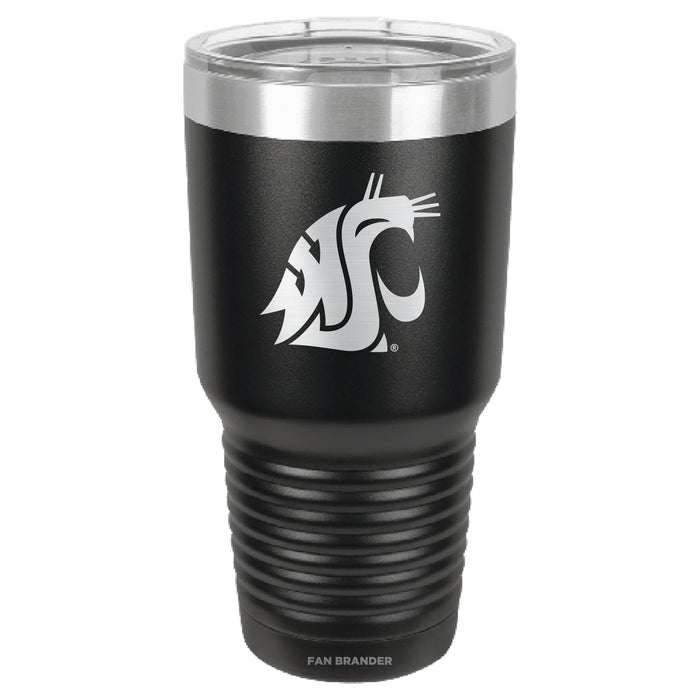 Fan Brander 30oz Stainless Steel Tumbler with Washington State Cougars Etched Primary Logo