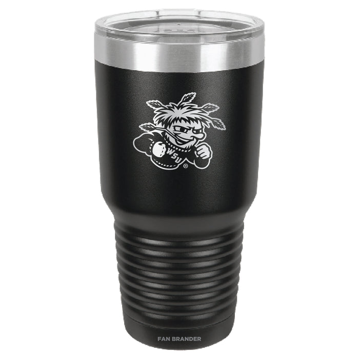 Fan Brander 30oz Stainless Steel Tumbler with Wichita State Shockers Etched Primary Logo