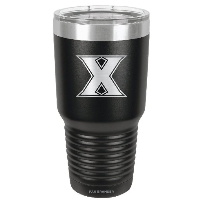 Fan Brander 30oz Stainless Steel Tumbler with Xavier Musketeers Etched Primary Logo