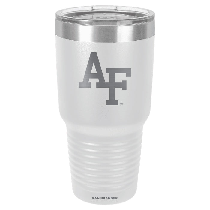 Fan Brander 30oz Stainless Steel Tumbler with Airforce Falcons Etched Primary Logo