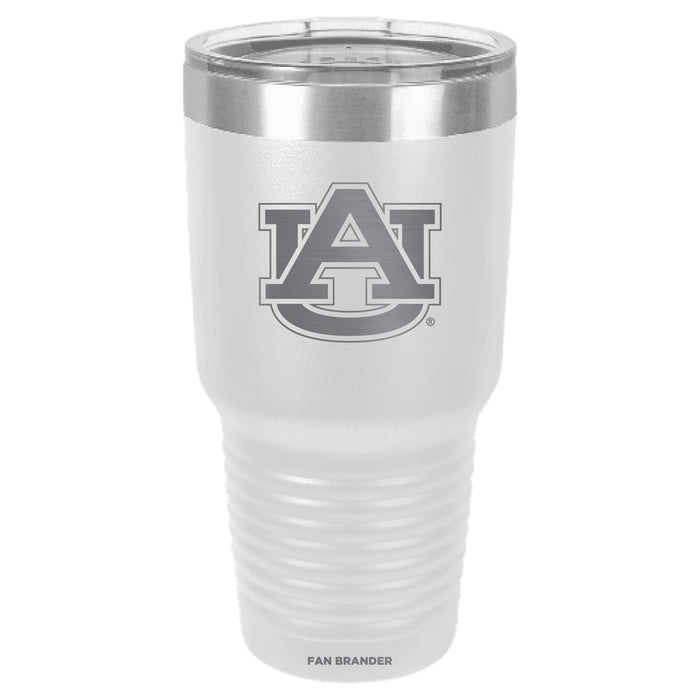 Fan Brander 30oz Stainless Steel Tumbler with Auburn Tigers Etched Primary Logo