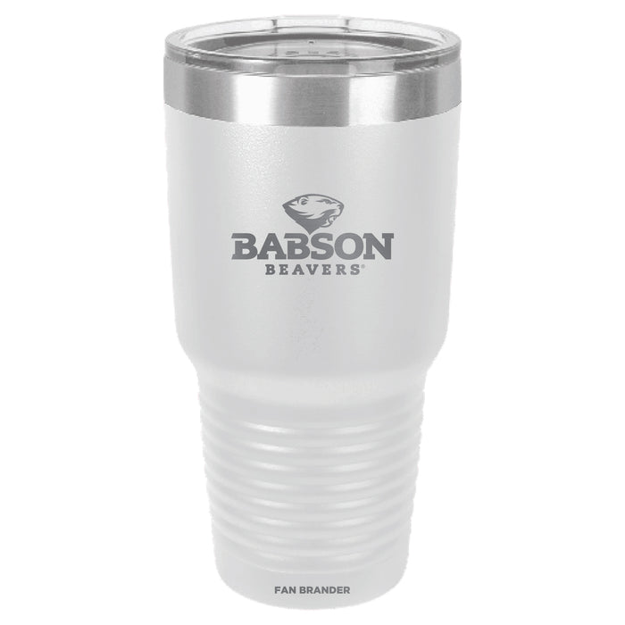 Fan Brander 30oz Stainless Steel Tumbler with Babson University Etched Primary Logo