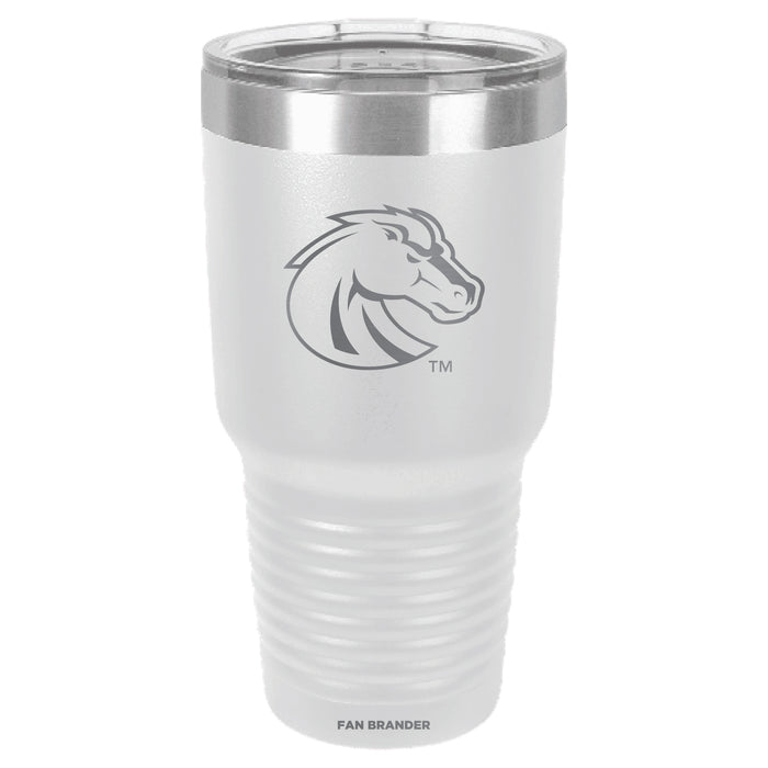 Fan Brander 30oz Stainless Steel Tumbler with Boise State Broncos Etched Primary Logo